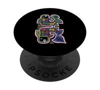 Poisson Corail Mola Art par Panama Kuna Tribe PopSockets PopGrip Adhésif