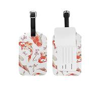 Poisson De Bonne Fortune Etiquettes à Bagages de Valises Voyage en Cuir Etiquette Nom Adresse ID Tags Drôle pour Les Garçons Filles(3PACK)