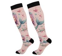 Poisson De Dessin Animé Mignon Chaussettes De Soutien 50Cm Viaggio Chaussettes De Compression Randonnée Bas De Contention Pour Grossesse Infirmiers Avion Entraînement