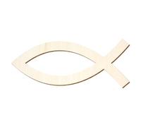 Poisson de Jésus en bois - 3-50 cm de large - Décoration de bricolage - Taille : 20 cm - Lot de 1 pièce.