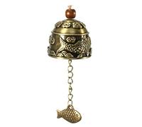 Poisson Dragon Chinois Feng Shui Bell bénédiction Bonne Chance Fortune à Suspendre Carillon avec Alliage Antique Cloches pour Jardin, terrasse, Alliage, Fish#, Taille M