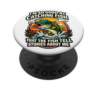 Poisson drôle si Bon, Le Poisson raconte des Histoires sur Moi PopSockets PopGrip Adhésif