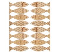 Poisson en Bois Découpé Inachevé 50pcs pour Garçon et Filles, DIY