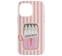 Poisson en Conserve de Sardines, Motif rayé Rose et Blanc Coque pour iPhone 14 Pro Max
