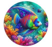 Poisson en Fleurs 1000 Pièces Casse-tête Animaux Puzzles Circulaires pour Adultes Et Enfants Classiques Cadeau Qualité Supérieure 1000pcs (67.5x67.5cm)
