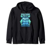 Poisson Globe Dolphins Rule Puff Pass Repeat Sweat à Capuche