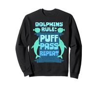 Poisson Globe Dolphins Rule Puff Pass Repeat Sweatshirt