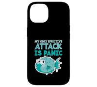 Poisson-Globe Humoristique « My Only Effective Attack is Panic » Coque pour iPhone 14