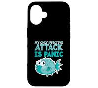 Poisson-Globe Humoristique « My Only Effective Attack is Panic » Coque pour iPhone 16