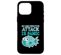 Poisson-Globe Humoristique « My Only Effective Attack is Panic » Coque pour iPhone 16 Pro Max