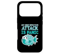 Poisson-Globe Humoristique « My Only Effective Attack is Panic » Coque pour iPhone 17 Pro