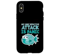 Poisson-Globe Humoristique « My Only Effective Attack is Panic » Coque pour iPhone X/XS