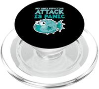 Poisson-Globe Humoristique « My Only Effective Attack is Panic » PopSockets PopGrip pour MagSafe