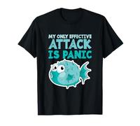 Poisson-Globe Humoristique « My Only Effective Attack is Panic » T-Shirt