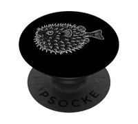 Poisson-Globe Illustration Plongeur sous-Marin PopSockets PopGrip Adhésif