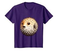 Poisson-Globe Mignon Facile Halloween Puffer Fish Costume Pufferfish T-Shirt, Enfant, Violet, 8 Ans