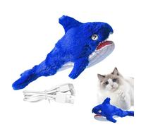 Poisson interactif électrique pour chat, jouet mobile pour chien,Flopping Peluche Poisson Pet Chien Chat Jouet Électrique - Jouet rechargeable pour chiot, chaton, avec housse en tissu amovible, pour s