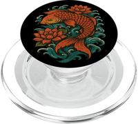 Poisson Koï avec Fleurs de Lotus - Folklore Oriental Fantasy Art PopSockets PopGrip pour MagSafe