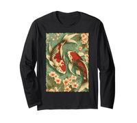 Poisson koï Japonais en Fleurs de Cerisier Sakura Art Hommes Femmes Enfants Manche Longue