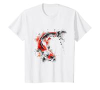 Poisson koï Japonais Koi Carpe Poisson Coloré Asiatique Carpe T-Shirt, Enfant, Blanc, 6 Ans