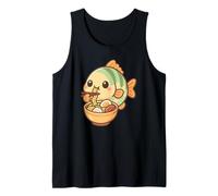 Poisson Mignon Mangeant Ramen Kawaii Art Amateur de Nourriture Débardeur