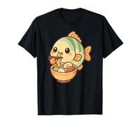Poisson Mignon Mangeant Ramen Kawaii Art Amateur de Nourriture T-Shirt