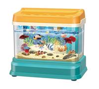 Poisson Mini Aquarium avec 2 Poissons magnétiques Faux Aquarium USB opération d'apprentissage Jouet Aquarium pour Enfants,1set Baby Aquarium Jouet avec léger et Musique Faux Poisson