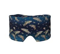 Poisson nageur sur polaire ombrée,Masque pour les yeux bloquant la lumière Cache-yeux et cache-oreilles pour le sommeil