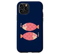 Poisson Natation Rétro Océan Géométrique Rose Fuchsia Coque pour iPhone 11 Pro