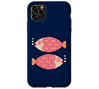 Poisson Natation Rétro Océan Géométrique Rose Fuchsia Coque pour iPhone 11 Pro Max
