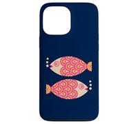 Poisson Natation Rétro Océan Géométrique Rose Fuchsia Coque pour iPhone 13 Pro Max