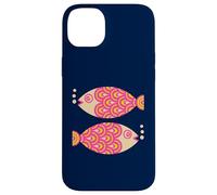 Poisson Natation Rétro Océan Géométrique Rose Fuchsia Coque pour iPhone 14 Plus