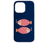 Poisson Natation Rétro Océan Géométrique Rose Fuchsia Coque pour iPhone 14 Pro Max