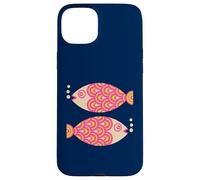 Poisson Natation Rétro Océan Géométrique Rose Fuchsia Coque pour iPhone 15 Plus