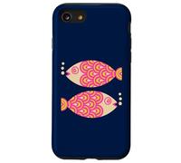 Poisson Natation Rétro Océan Géométrique Rose Fuchsia Coque pour iPhone SE (2020) / 7/8
