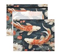 Poisson Oeuvre Aquarelle Trousses à Crayons Transparentes pour Chevet,Compatibles avec les Classeurs à 3 Anneaux(2 Pack)
