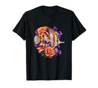 Poisson Papillon à Bande de cuivre avec Roses et clématites T-Shirt