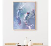 Poisson Peinture Numero Adulte fleur Peinture par Numéro Enfant Adultes Débutants (50x70cm), avec Paint Acrylique Numéro d'Art Kit Paint par Décoration Murale et Cadeaux Pour La Maison PjY351 D-Q