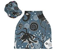 Poisson Poulpe Noir Housse de Canopée pour Poussette,Siège de Voiture pour Bébé Dais Siège Auto Couverture D'Allaitement Pare-Soleil Respirant Extensible pour Bébé