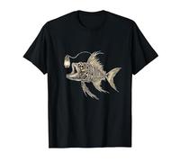 Poisson prédateur squelettique des Mers Profondes T-Shirt, Homme, Noir, 6XL