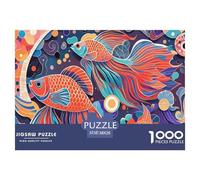 Poisson Puzzle en Bois Imperméable DIY Puzzles De 1000 Pièces pour Adultes Défi Et Casse-tête Jeux Éducatifs