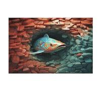 Poisson Puzzles Adultes 1000 Pièces en Bois, Jouet De Puzzle De Défi De Cerveau pour des EnfFourmis, D’Intelligence （75×50cm）