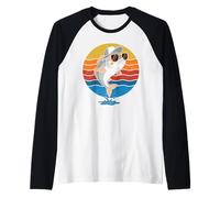 Poisson rétro Cool dans des Lunettes de Soleil années 70, 80, 90, pêche drôle Manche Raglan