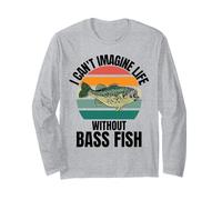 Poisson rétro Mignon avec Inscription « I Can't Imagine Life Without Bass Fish » Manche Longue