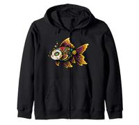 Poisson Rouge Mexicain Crâne en Sucre Calavera Viva Mexico Fille Party Sweat à Capuche