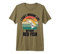 Poisson Rouge Mignon rétro I Can't Imagine Life Without Red Fish T-Shirt Haut de Gamme