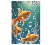 Poisson Rouge Puzzles en Bois 1000 Pièces Adultes, Poster Jigsaw Puzzle, Design Unique Jouet ÉduChatif pour Adolescents Et Enfants 78×53cm