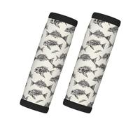 Poisson squelette imprimé fossile pour valise, housse de poignée de bagage souple, étiquettes d'identification pour valises