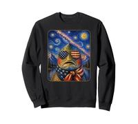 Poisson Truite Portant des Lunettes Drapeau américain Sweatshirt