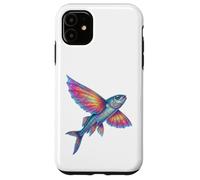 Poisson Volant coloré Abstrait océan œuvre d'art créature Marine Coque pour iPhone 11